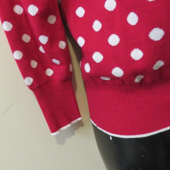 SUNNY LEIGH CARDIGAN*MEDIUM*RED AND WHITE*cotton - Picture 3 of 7
